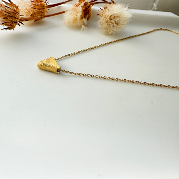 Tiny gold triangle pendant Necklace