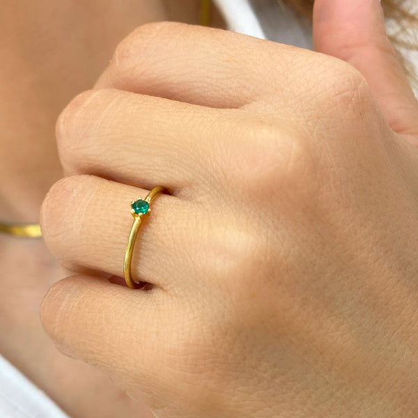 Tiny stone ring| Red- green -white cubic zirconia ring!