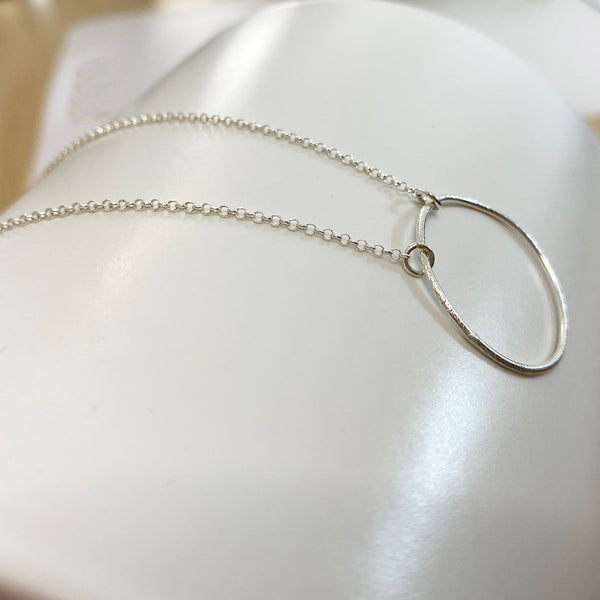 Dainty Ring Necklace with an open circle pendant