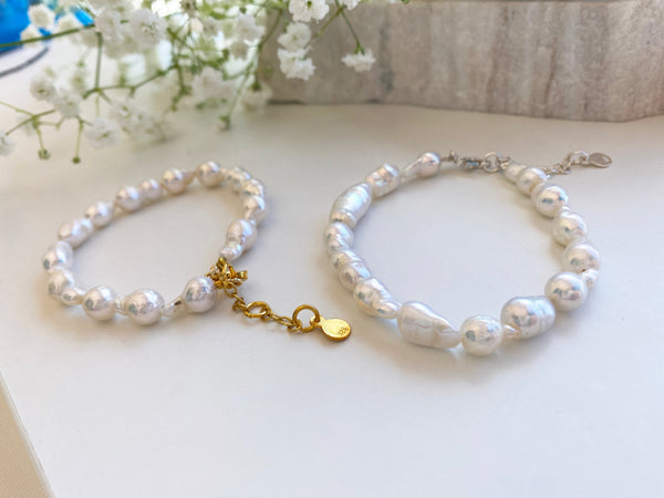 White pearl bracelet | Silver 925 & genuine pearls
