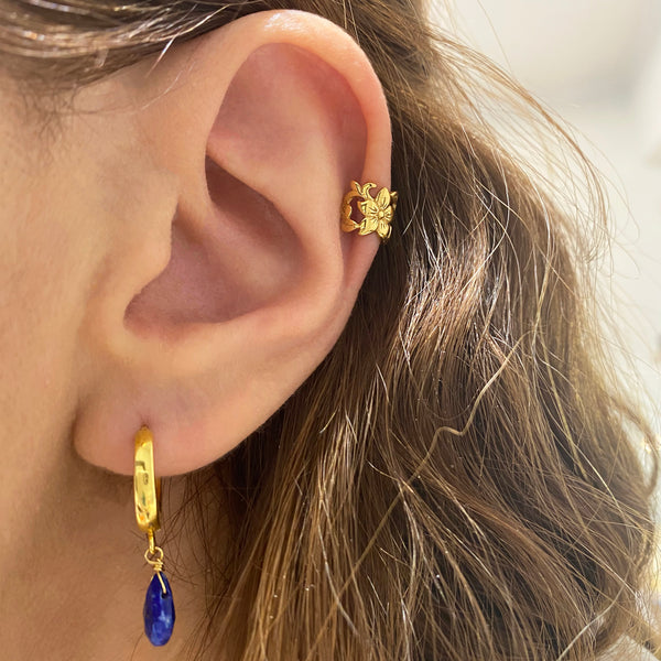 Flower Ear Cuff! Minimalist Ear Cuff, Non Pierced Earrings Gold filled 925 sterling silver