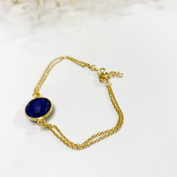 Real Blue Sapphire Gemstone bracelet | Silver 925