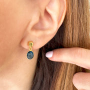 London blue topaz Stud Earrings. Silver 925