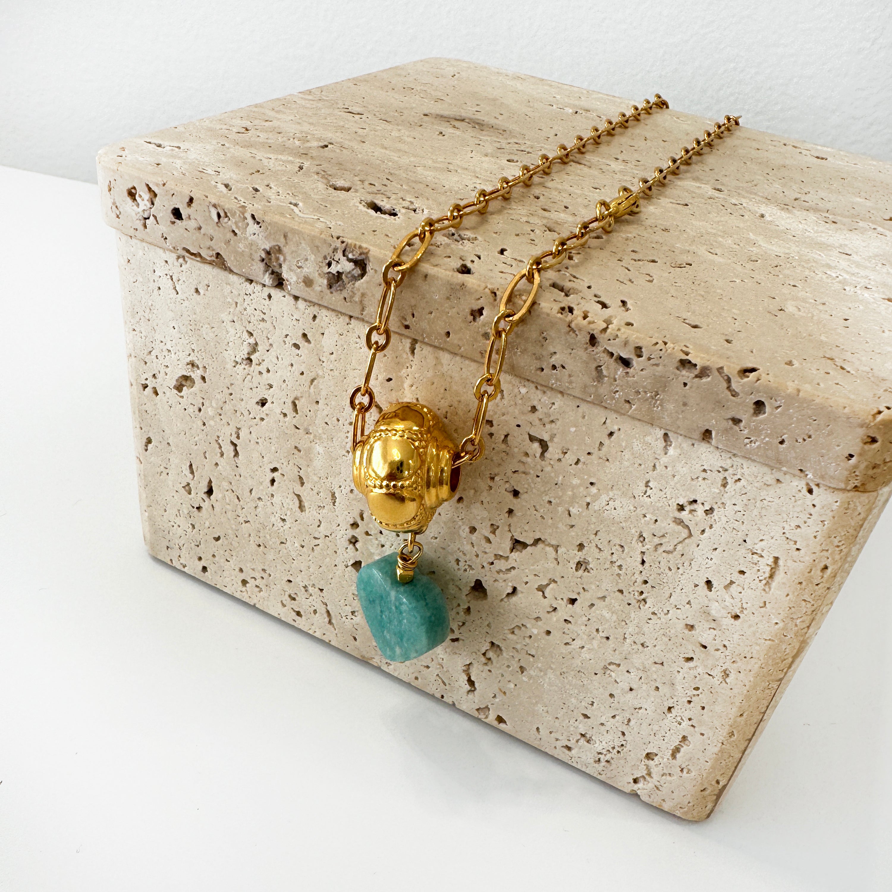 Amazonite Heart Pendant Necklace