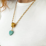 Amazonite Heart Pendant Necklace