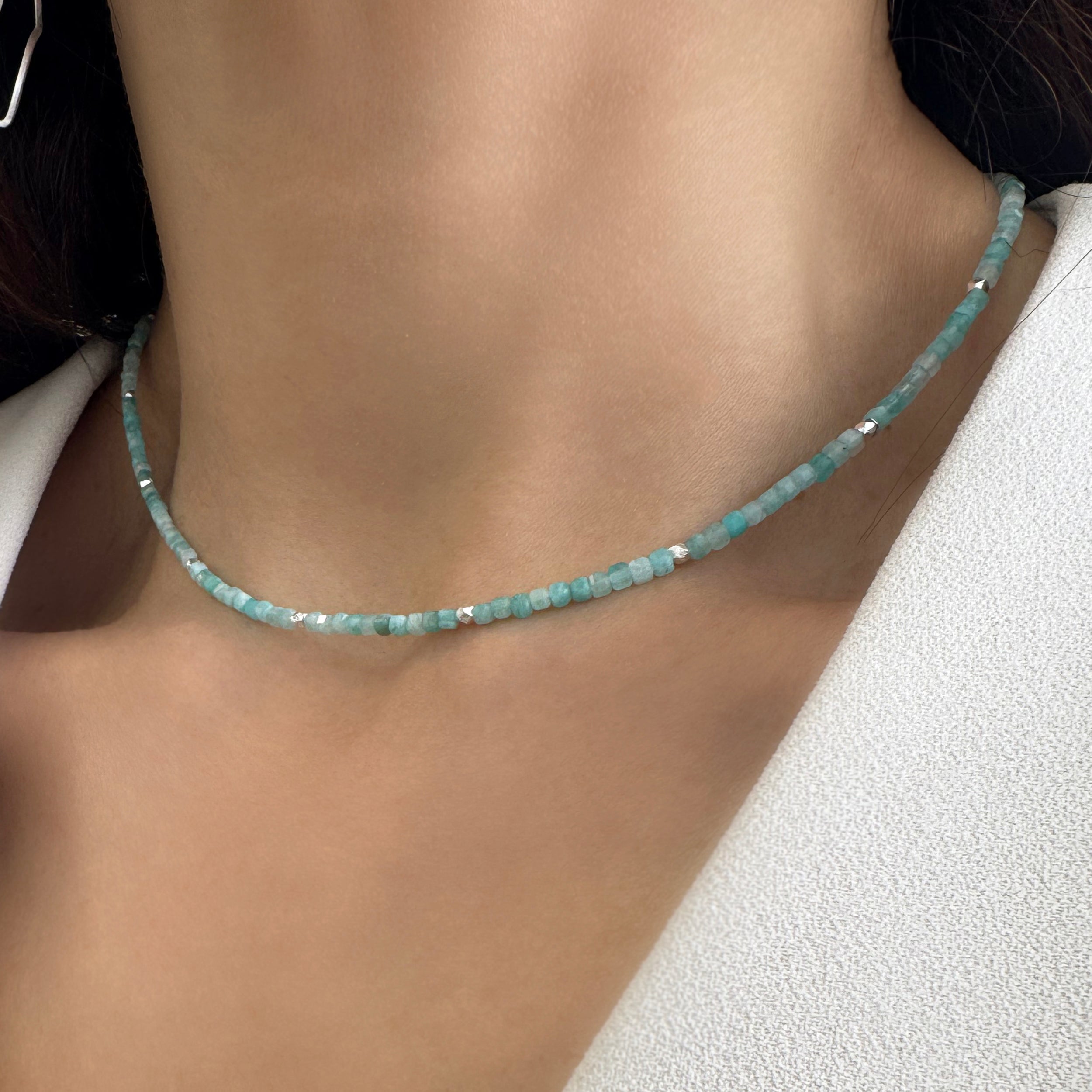 Green Amazonite Minimalist Choker Necklace!