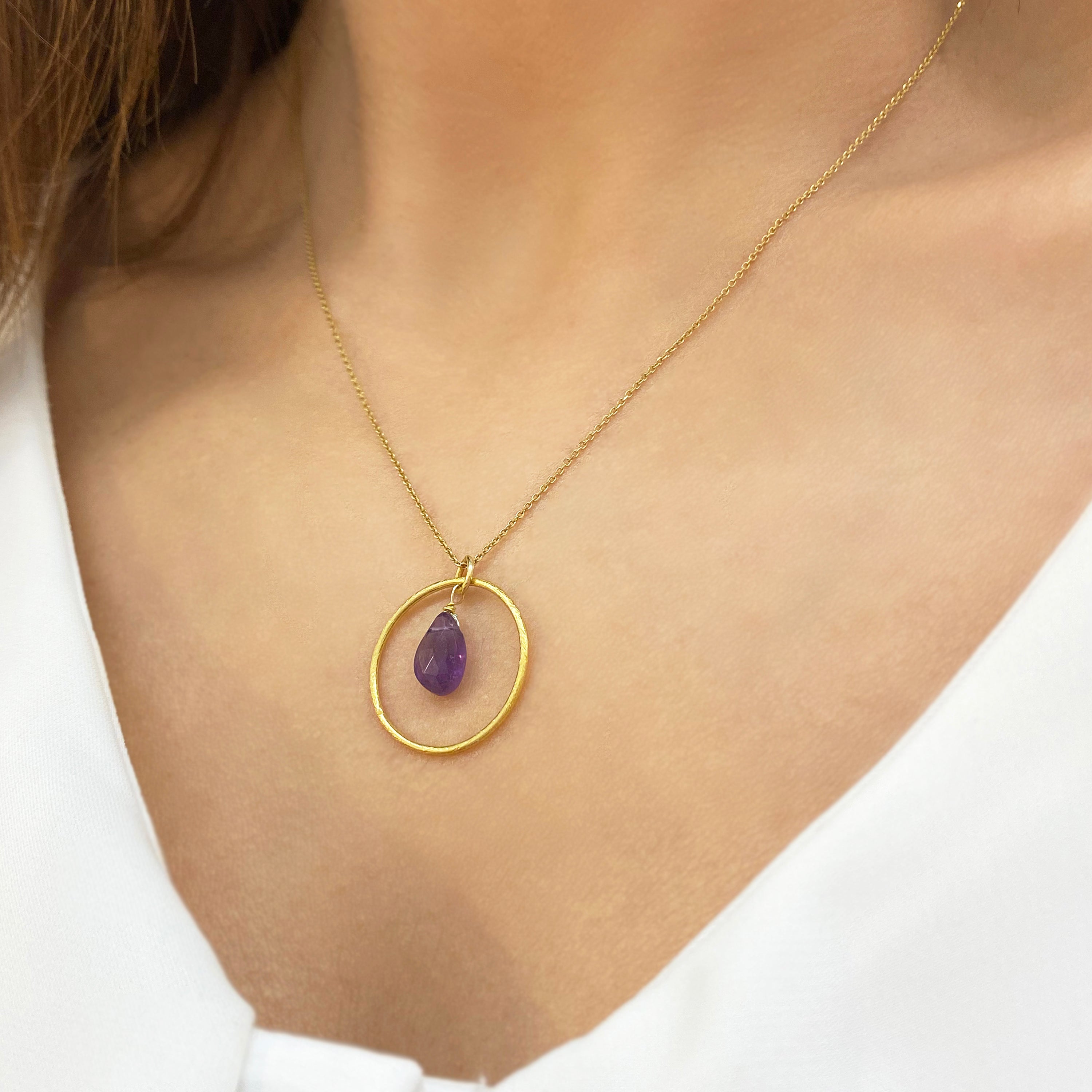 Real Amethyst necklace - February Birthstone necklace