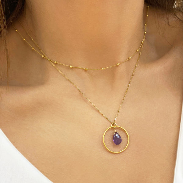Real Amethyst necklace - February Birthstone necklace
