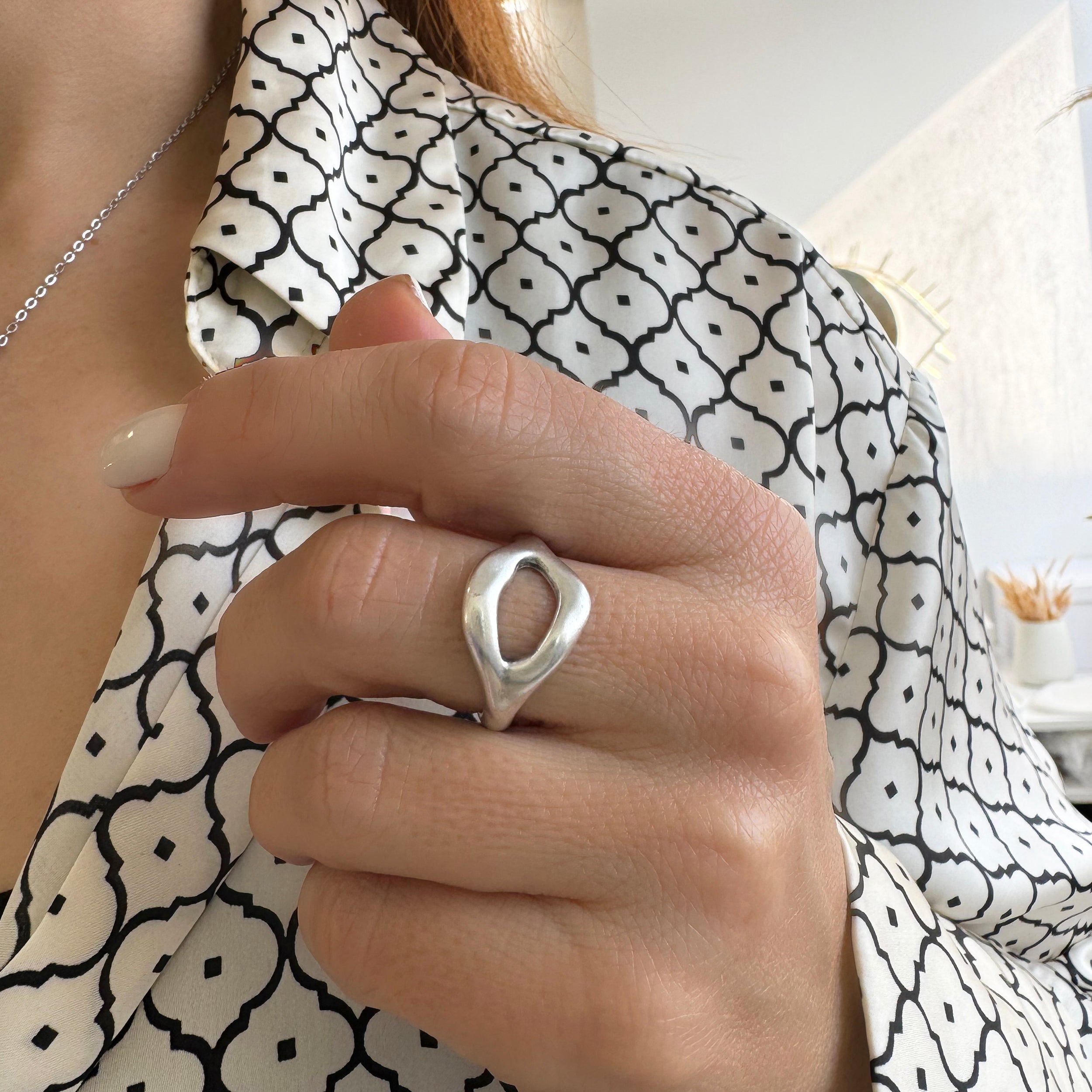 Asymmetric Silver Ring