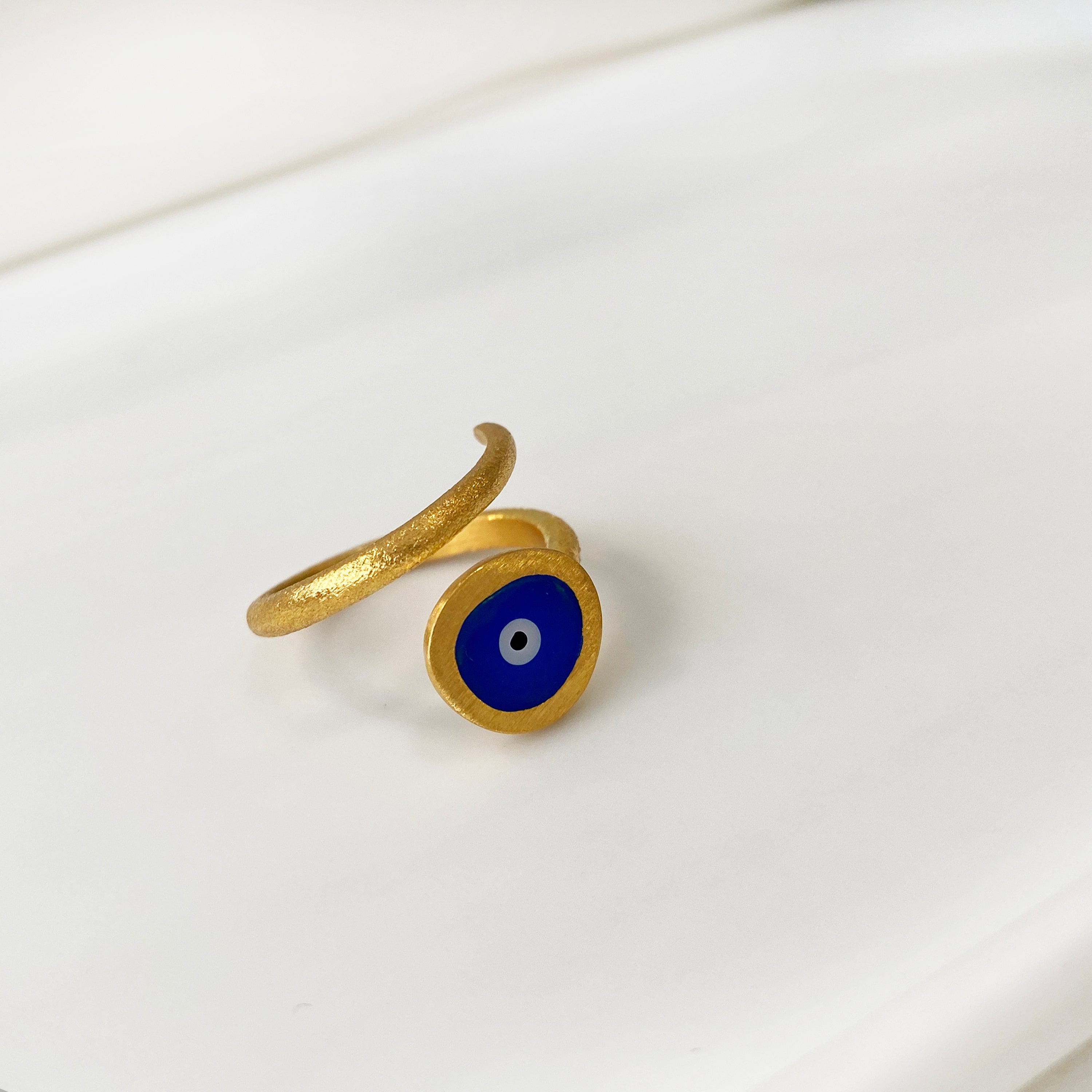 Greek Blue Evil Eye Ring - One Size ring