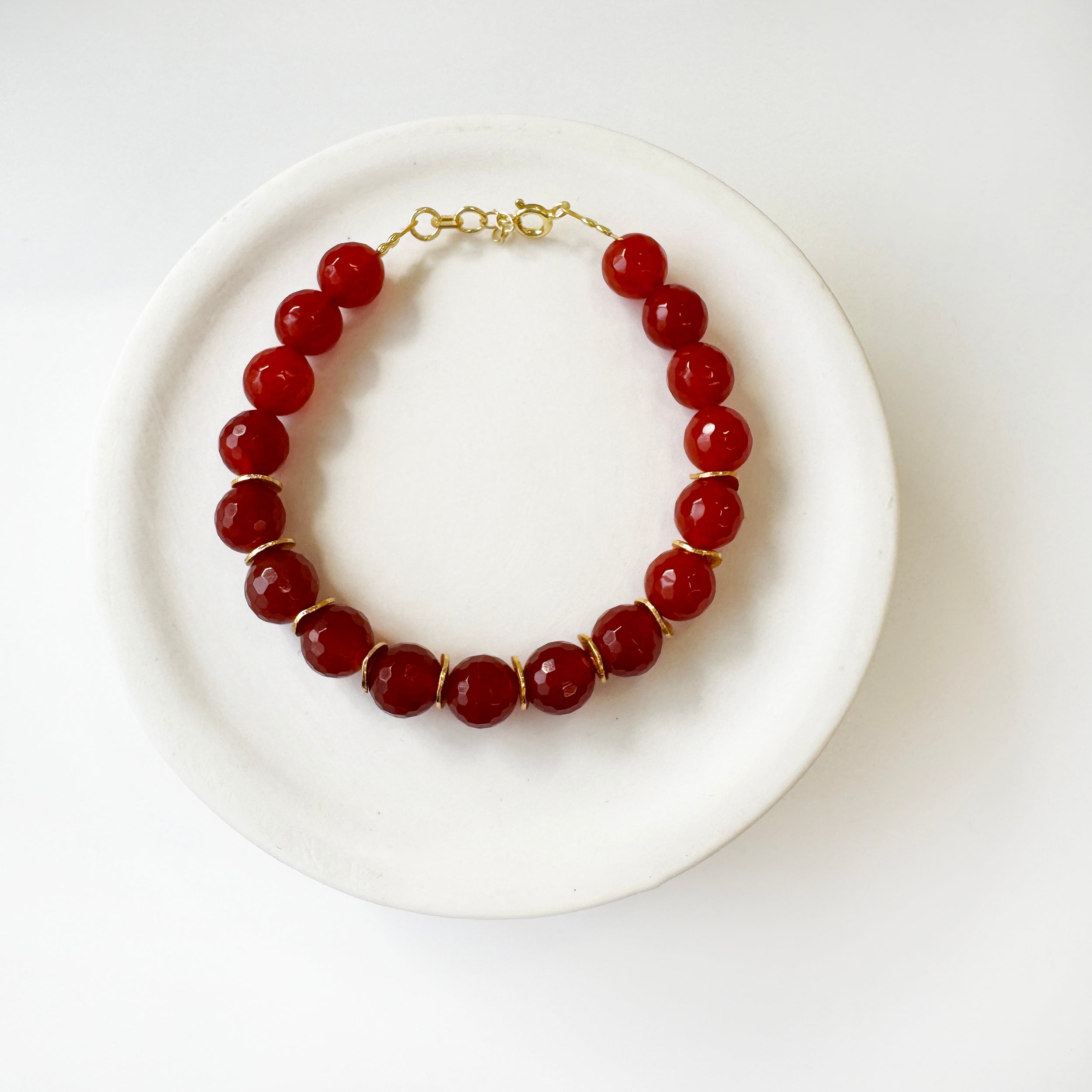 Carnelian Gemstone bracelet,  Silver 925