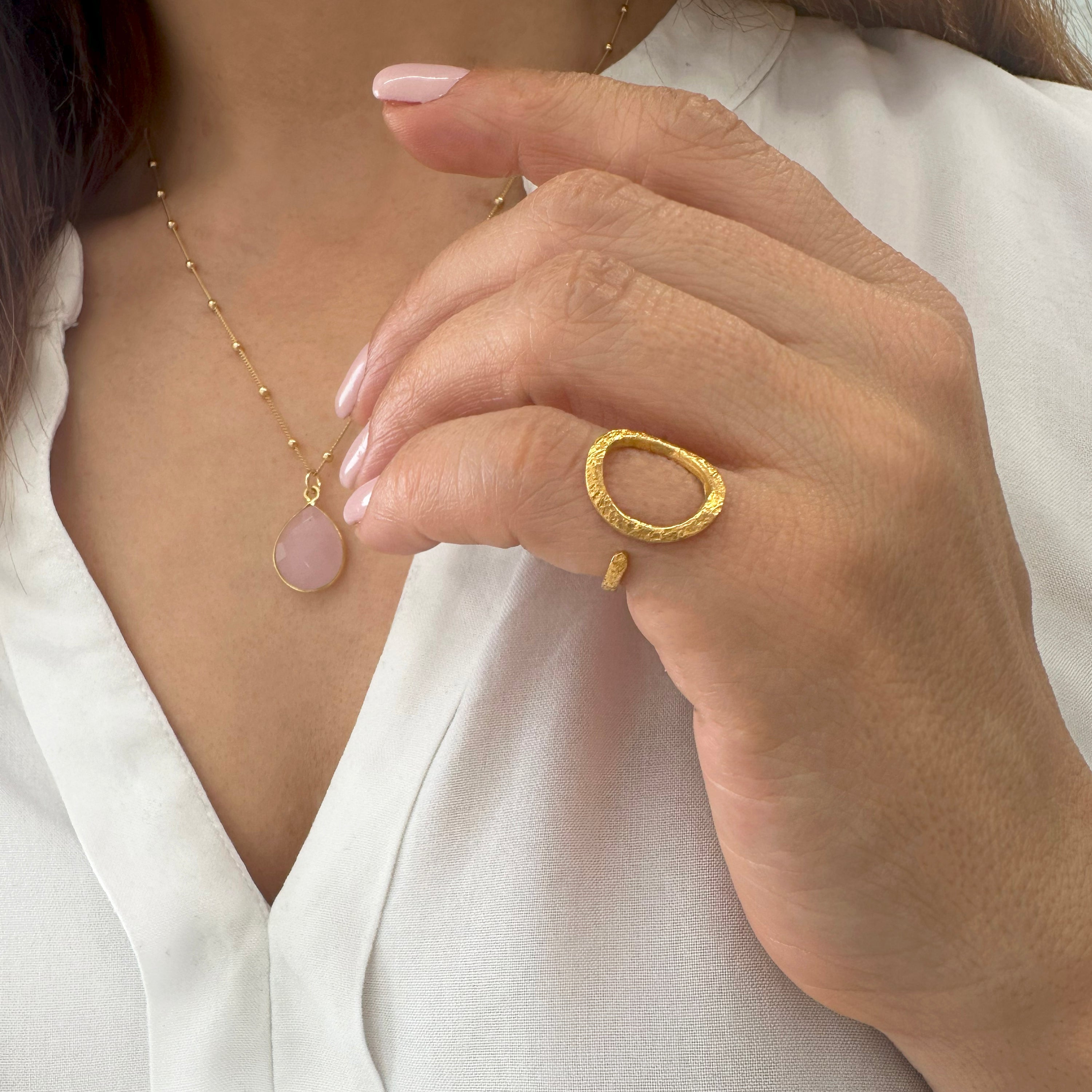 Hammered Chevalier Gold ring