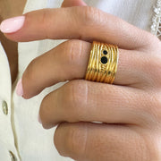 Gold Cigar Wide band Ring