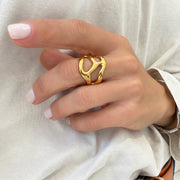 Asymmetic  Gold Boho Ring