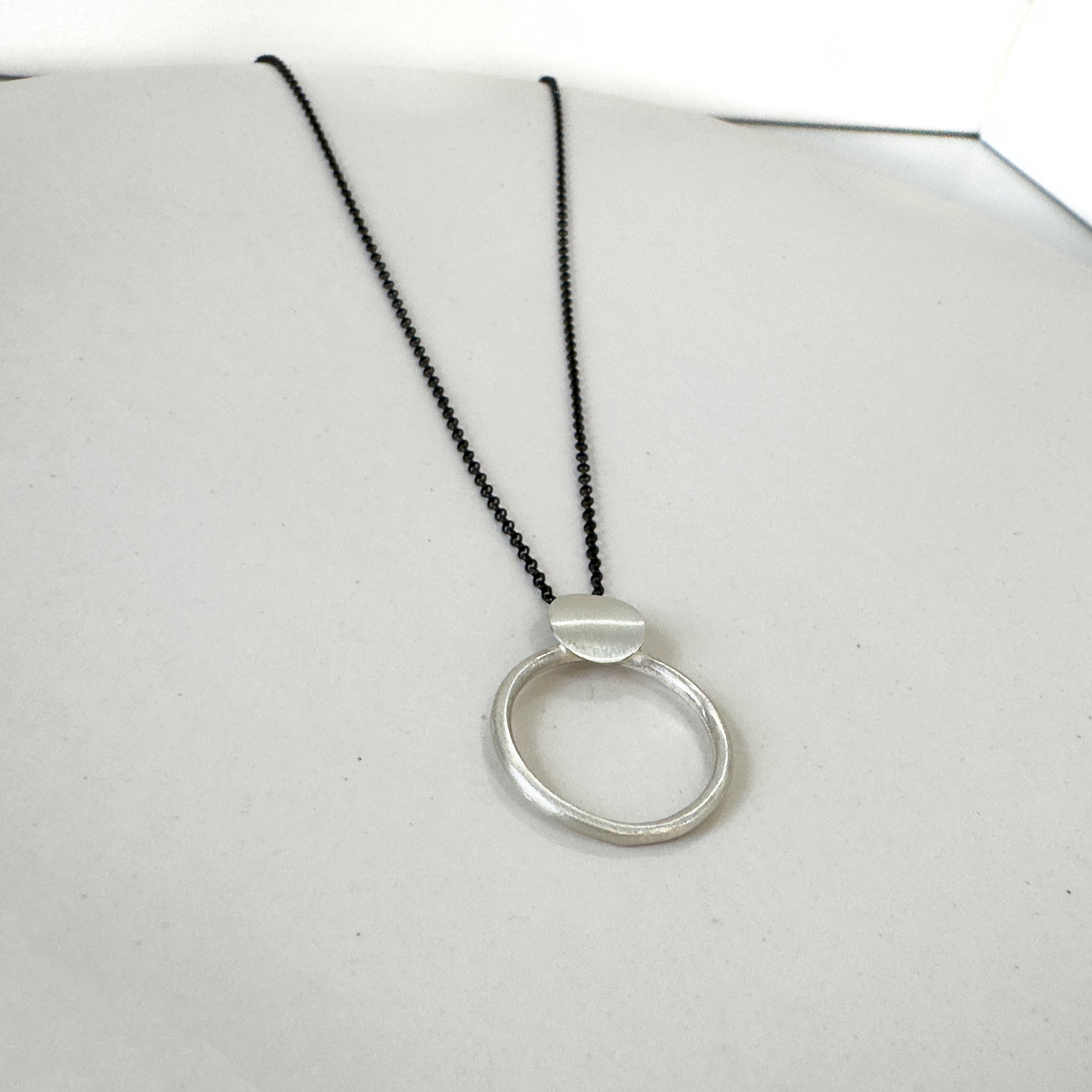 2 circles Pendant  Geometric Necklace