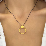 2 circles Pendant  Geometric Necklace