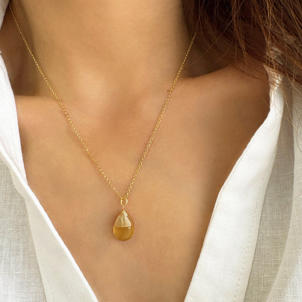 Raw Citrine Necklace