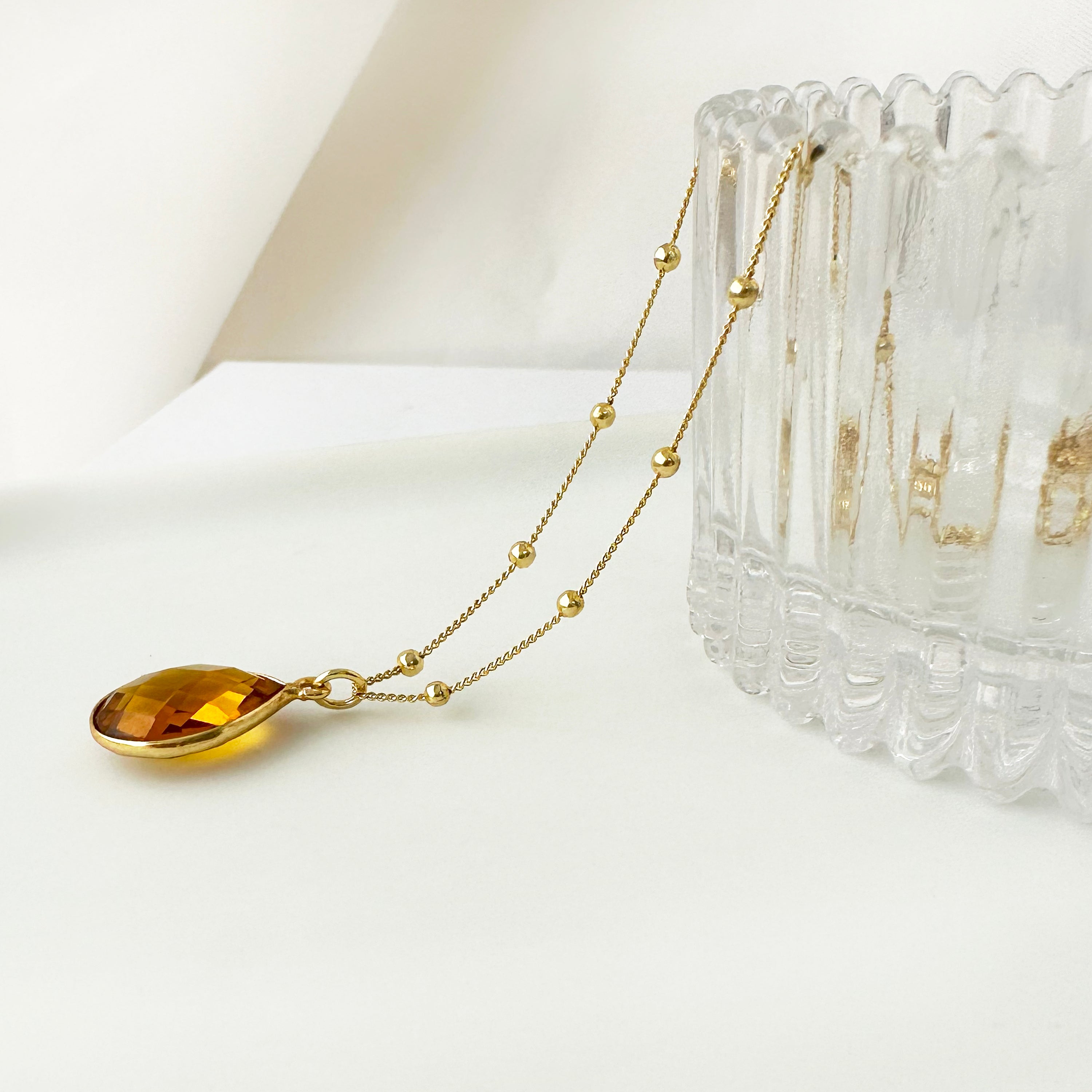 Raw Citrine Necklace - November birthstone Necklace