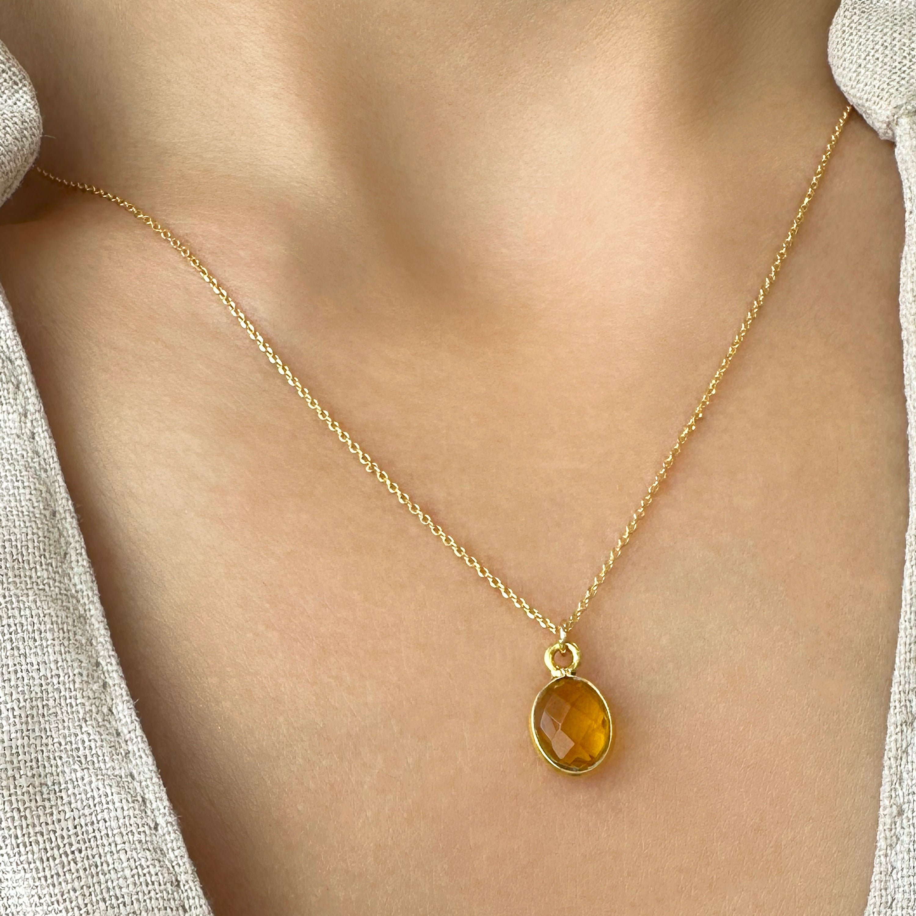 Raw Citrine Necklace,  November Birthstone Necklace