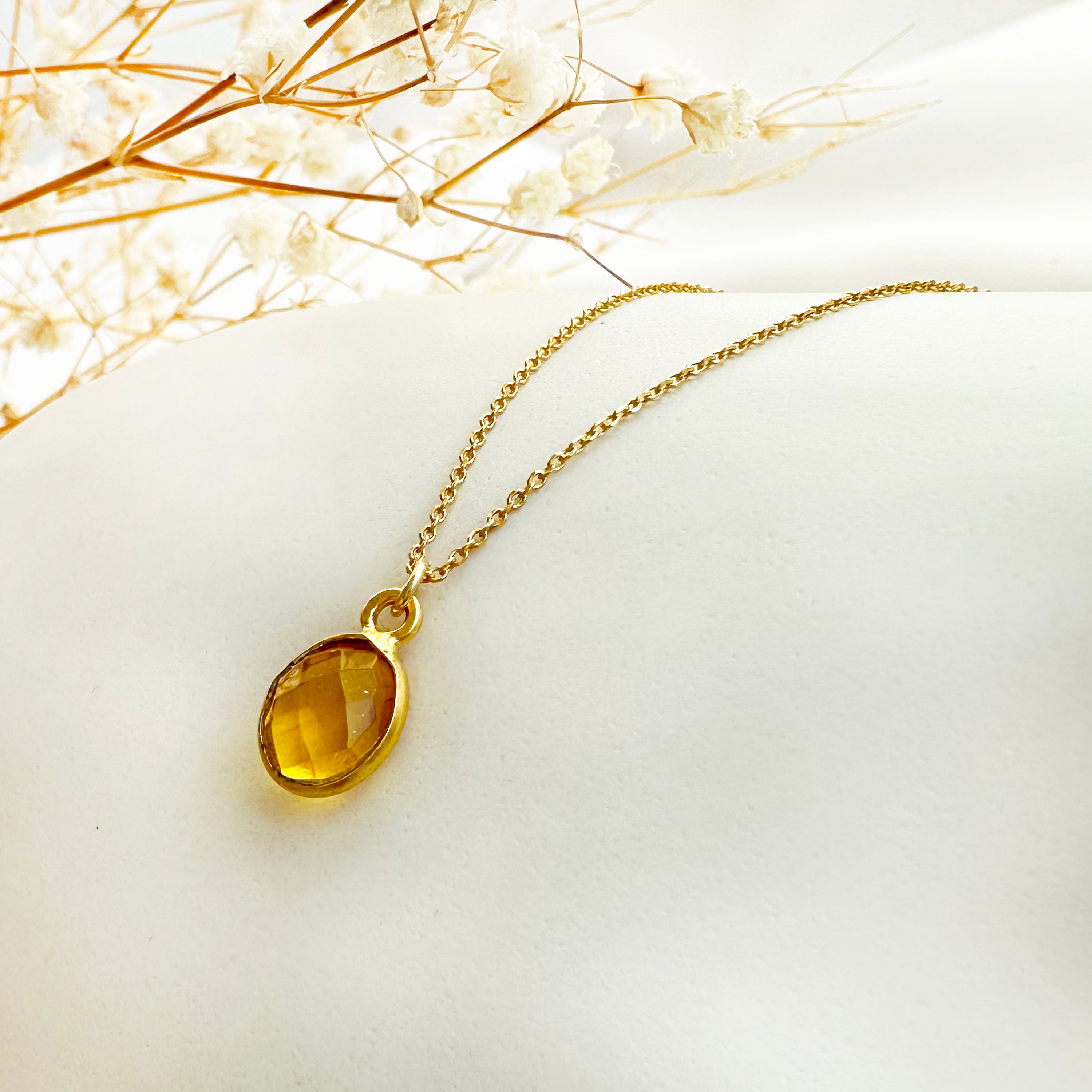 Raw Citrine Necklace,  November Birthstone Necklace