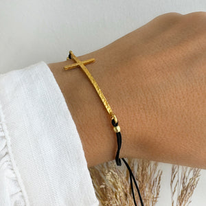 Big gold cross bracelet