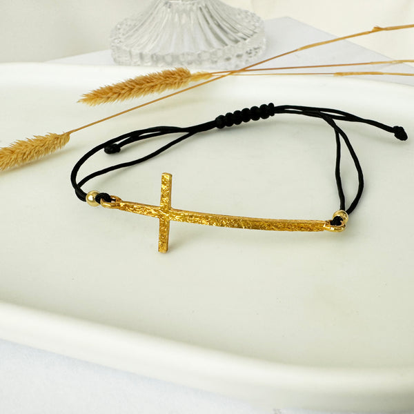 Big gold cross bracelet