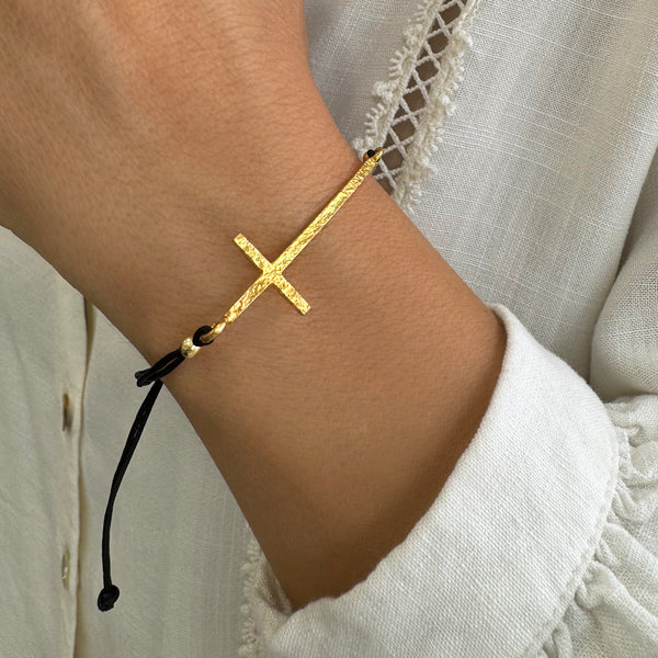 Big gold cross bracelet