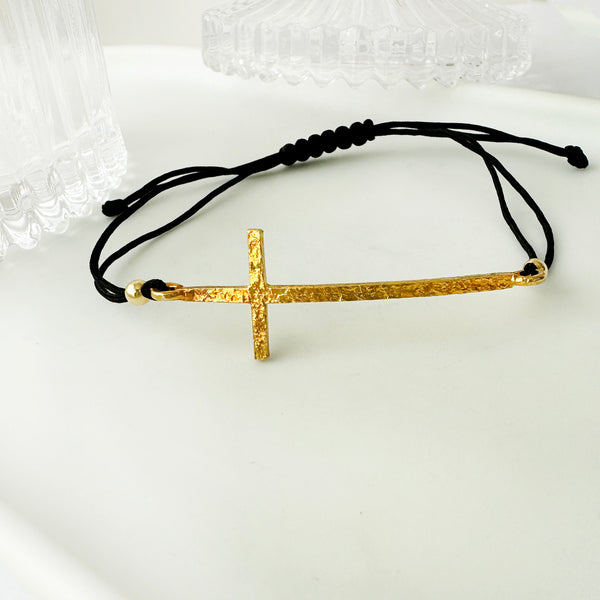 Big gold cross bracelet