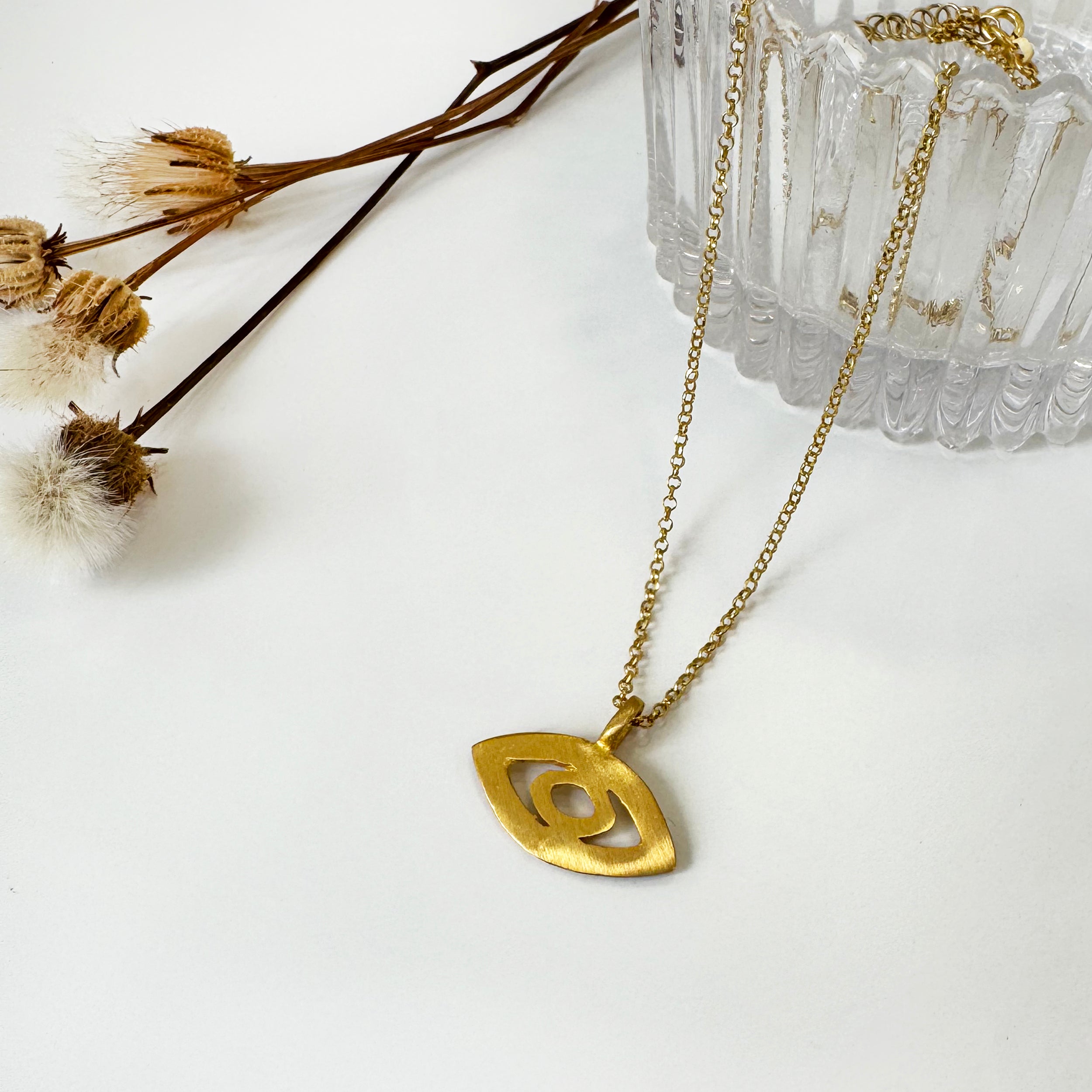 Gold Evil Eye Charm Necklace
