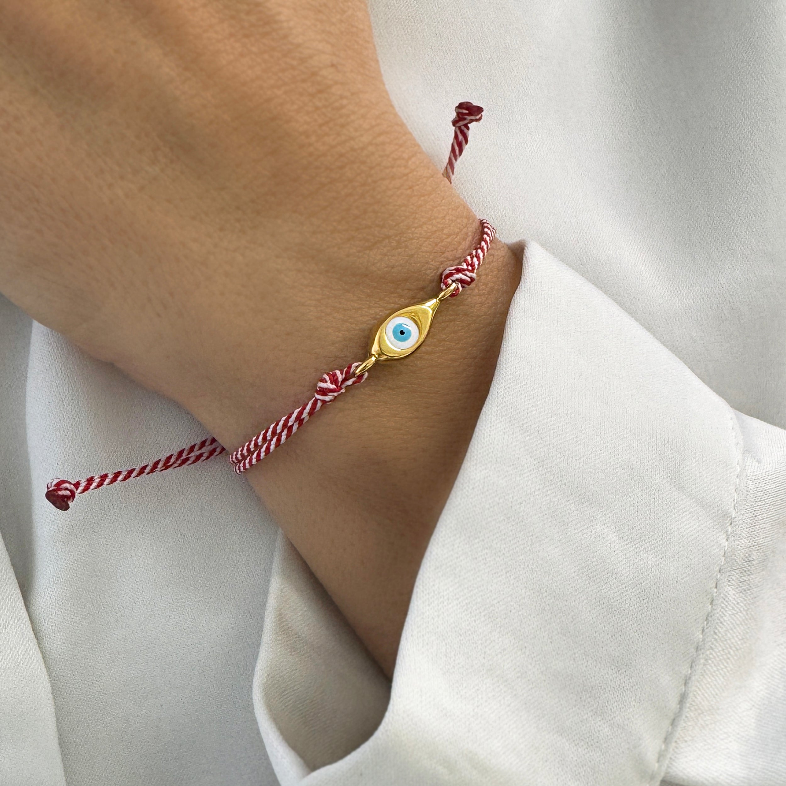 March minimal evil eye bracelet