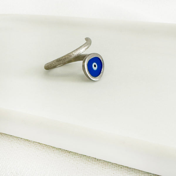 Greek Blue Evil Eye Ring - One Size ring