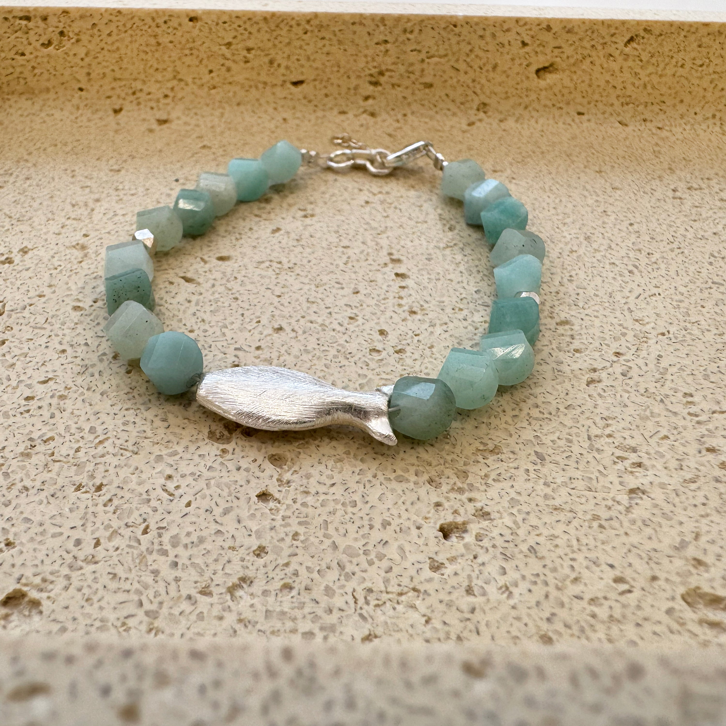 Fish bracelet - Amazonite and silver 925