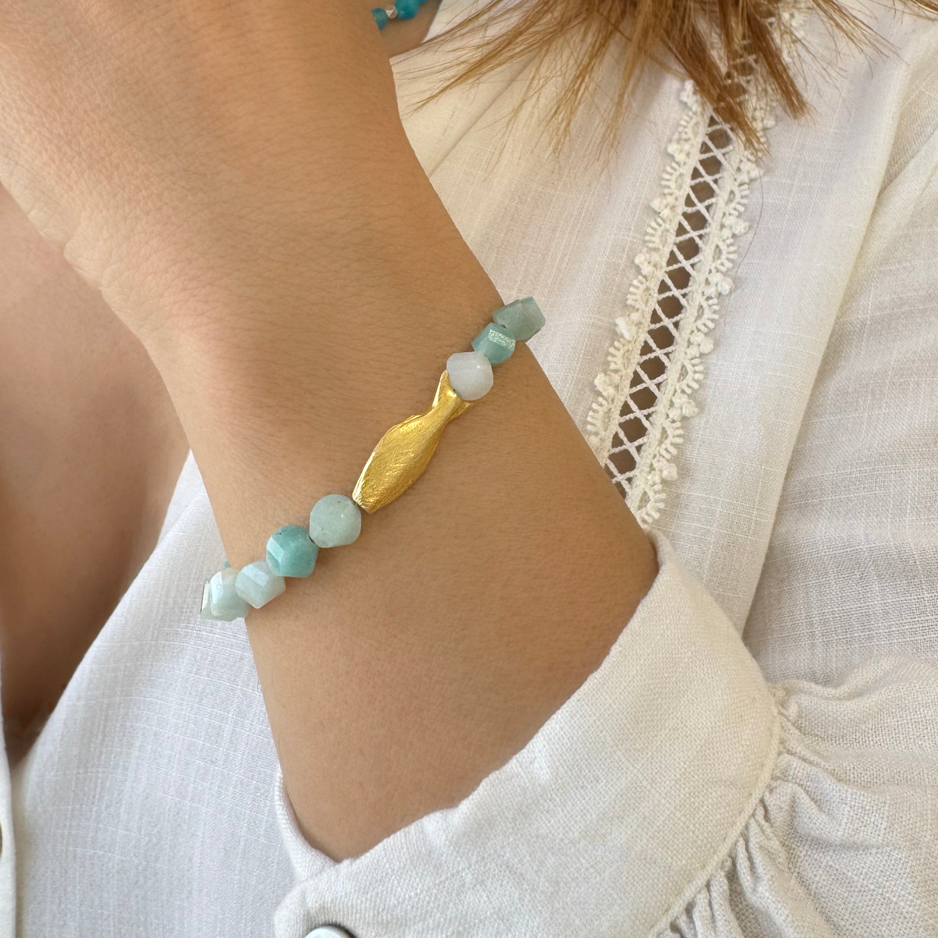 Fish bracelet - Amazonite and silver 925