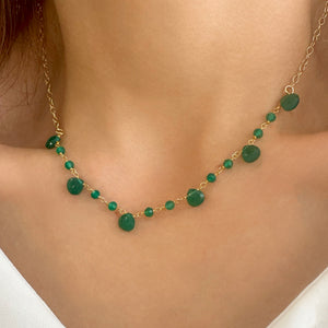 Green Onyx Necklace in a rosary