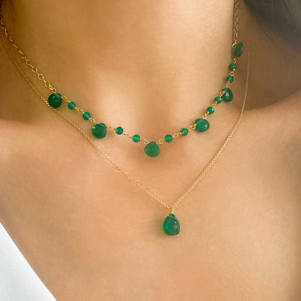 Green Onyx Necklace in a rosary