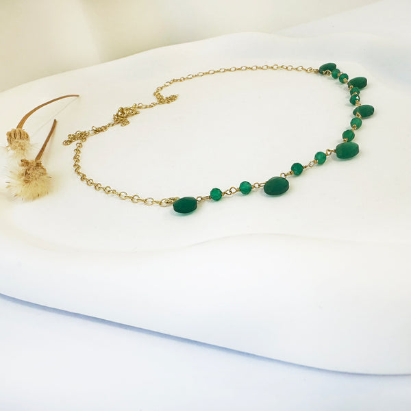 Green Onyx Necklace in a rosary