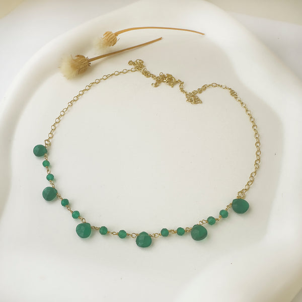 Green Onyx Necklace in a rosary