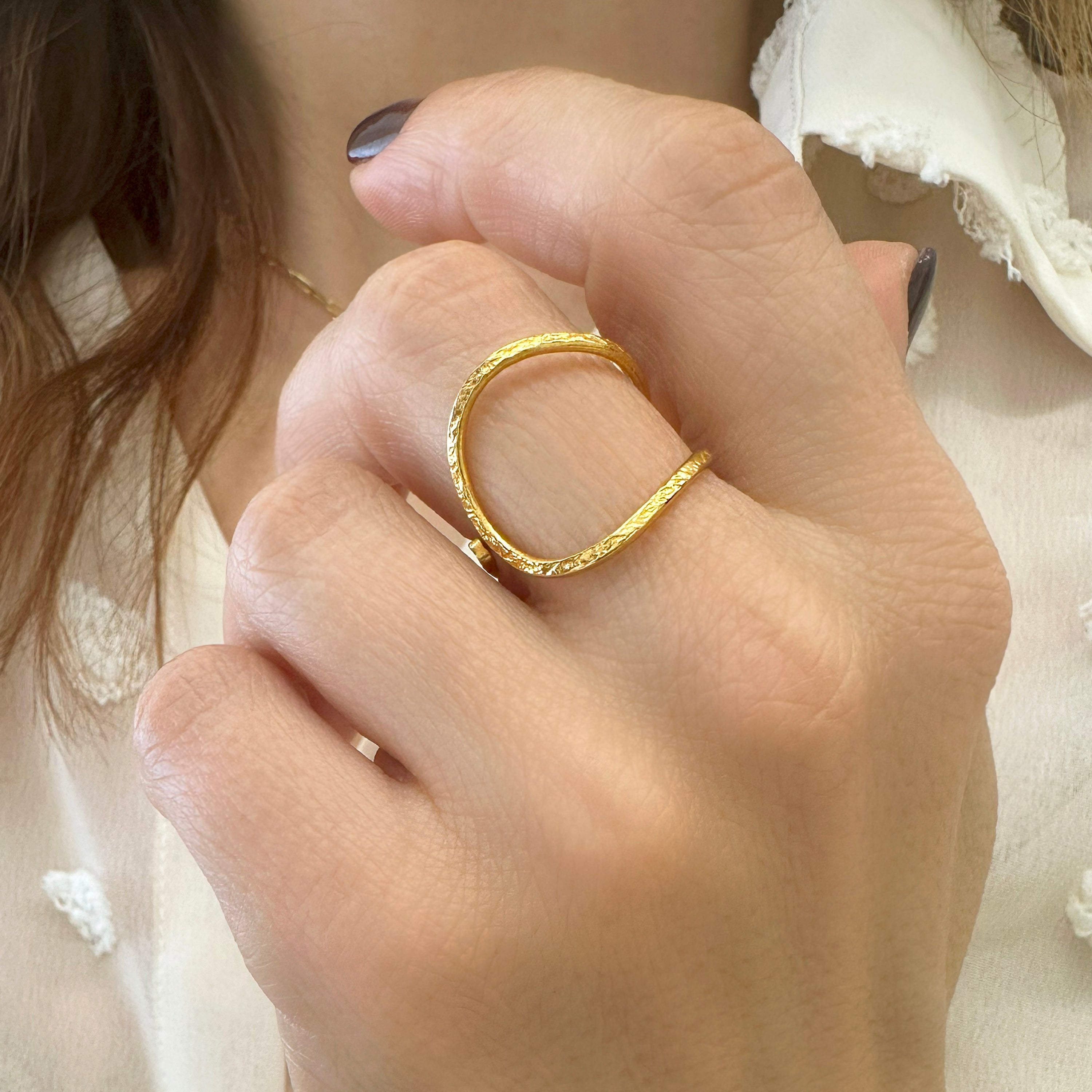 Chunky Gold Ring, Irregular ring