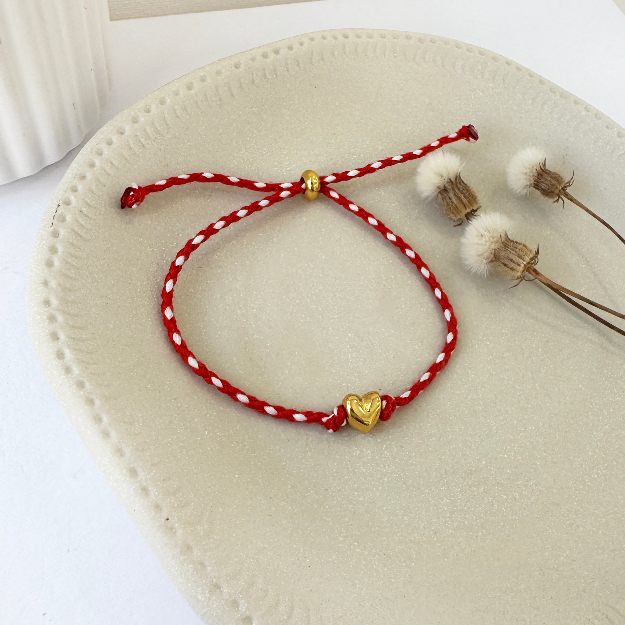 March bracelet with puffy heart