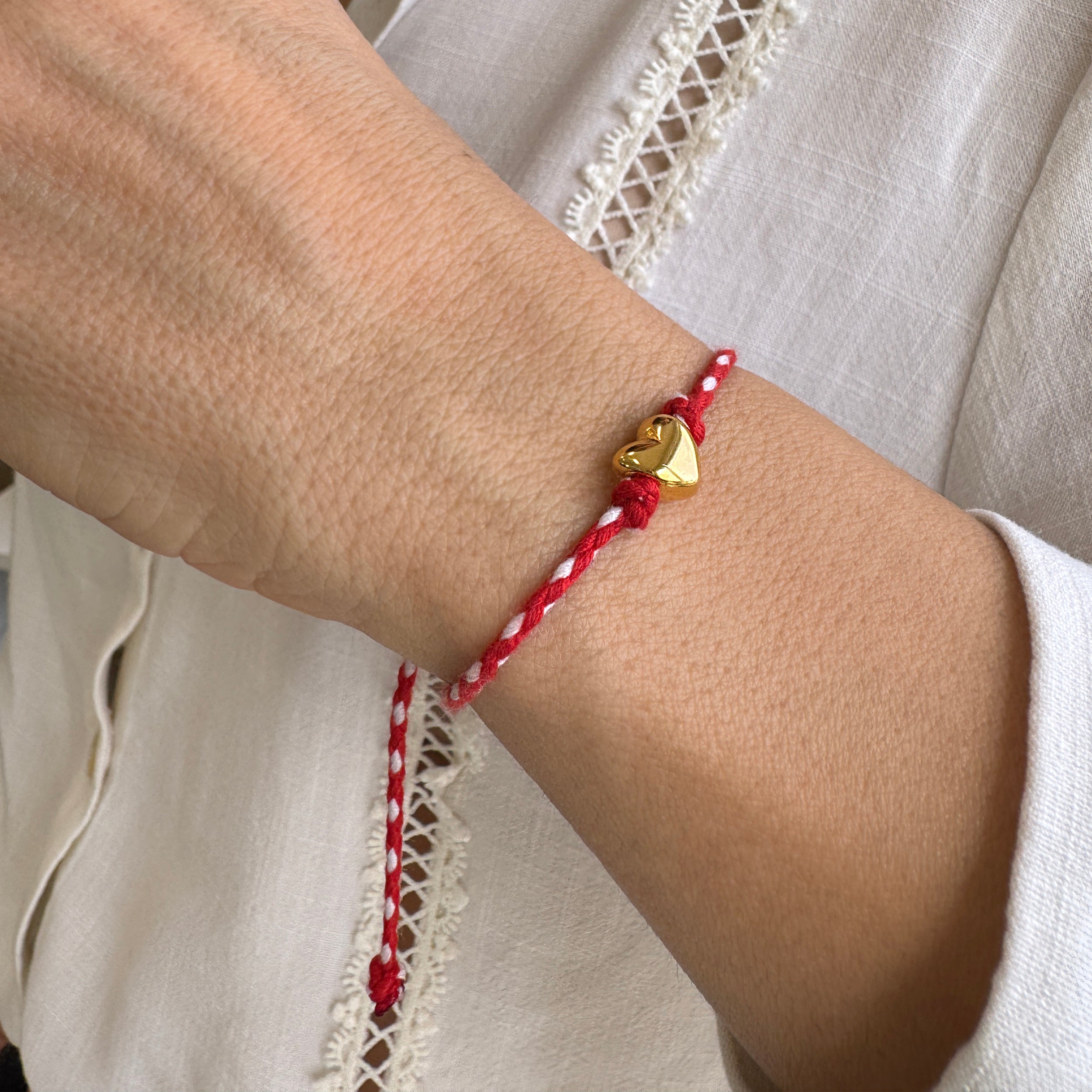 March bracelet with puffy heart