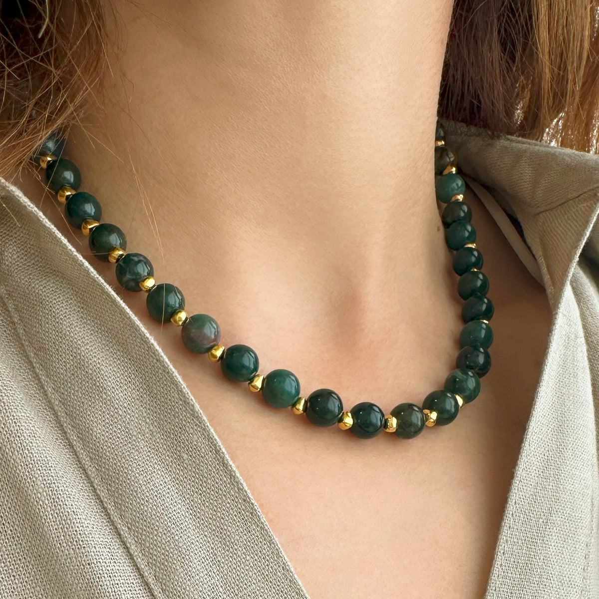 Bloodstone Gemstone Choker Necklace