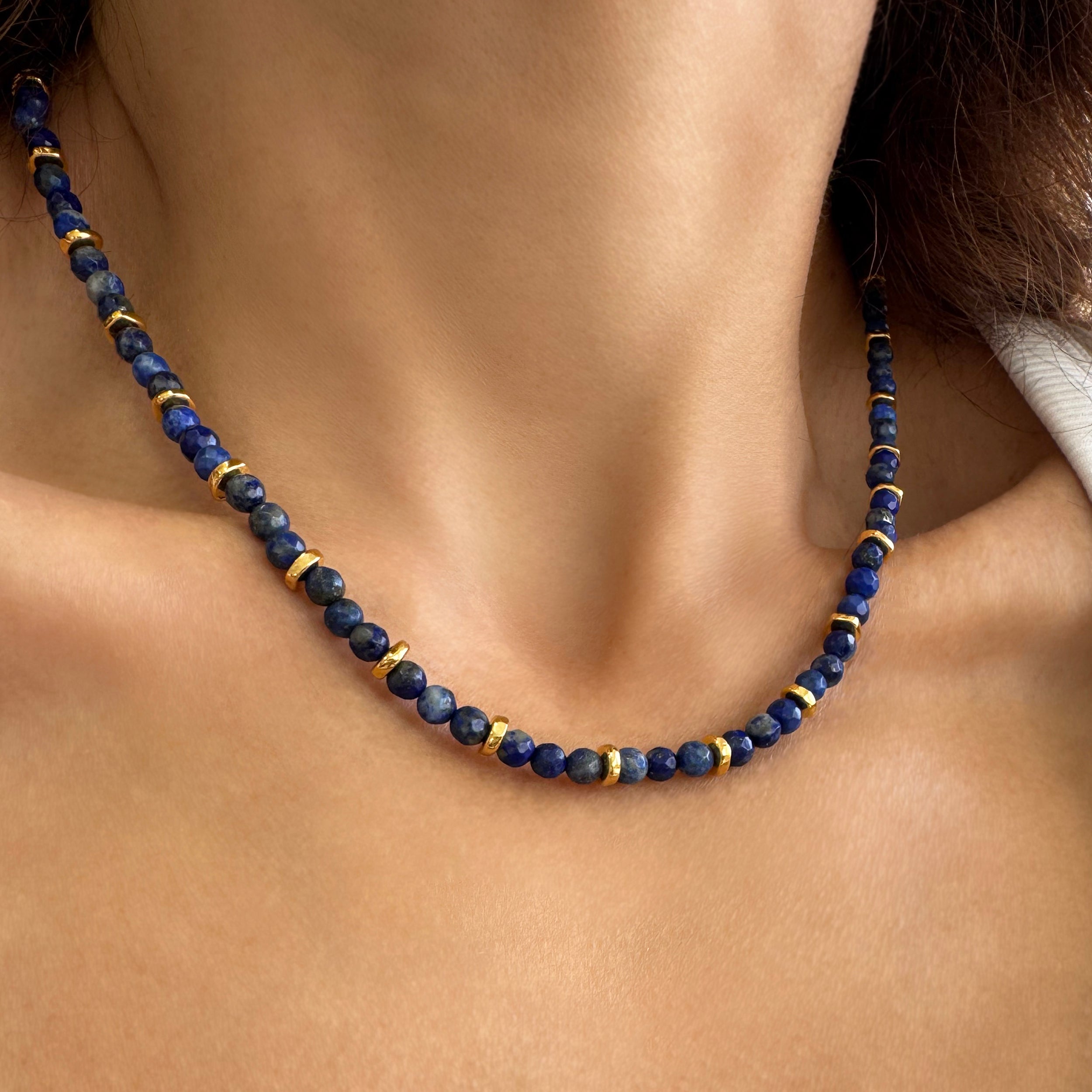 Lapis Lazuli Gemstone Choker Necklace