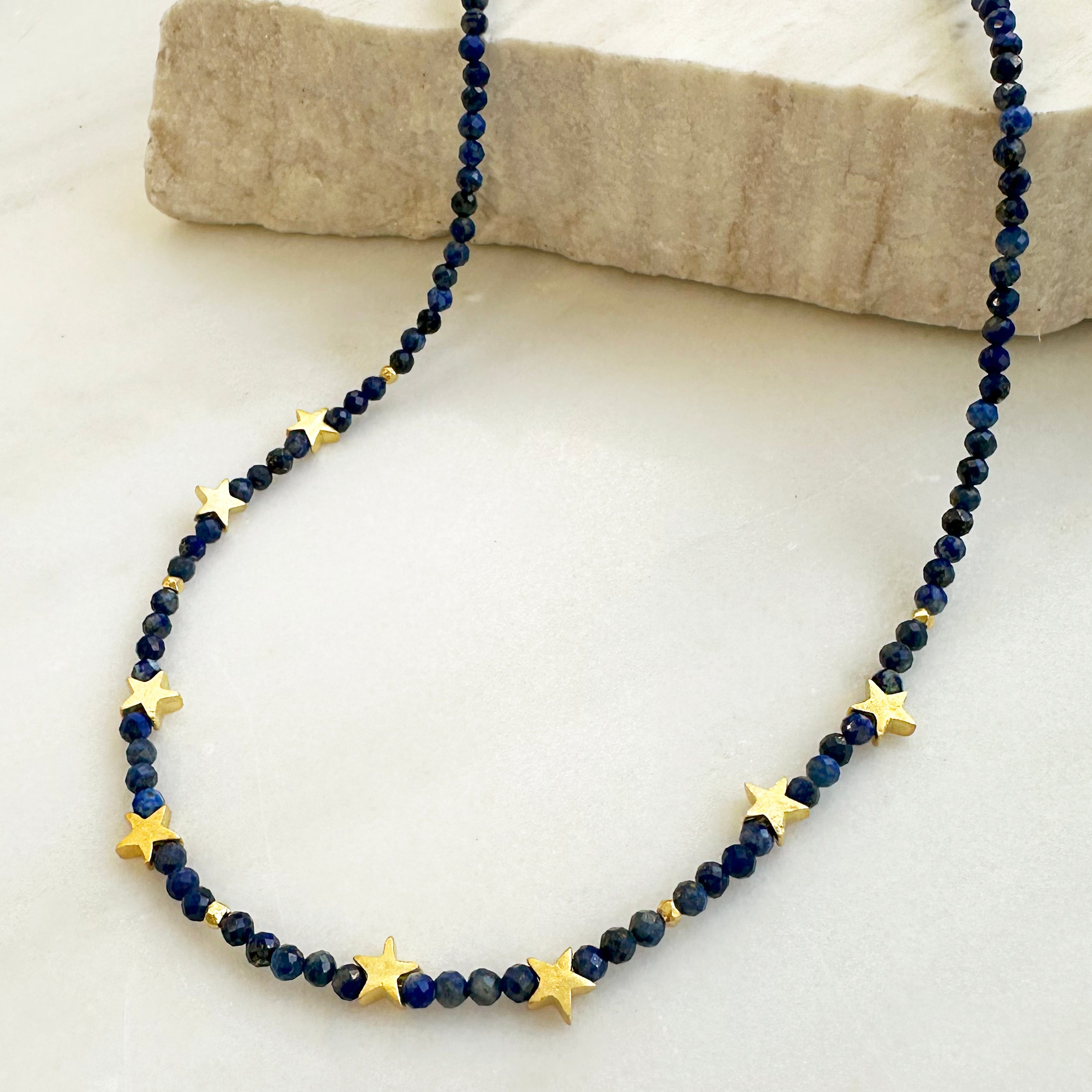 Seed bead Lapis lazuli choker necklace