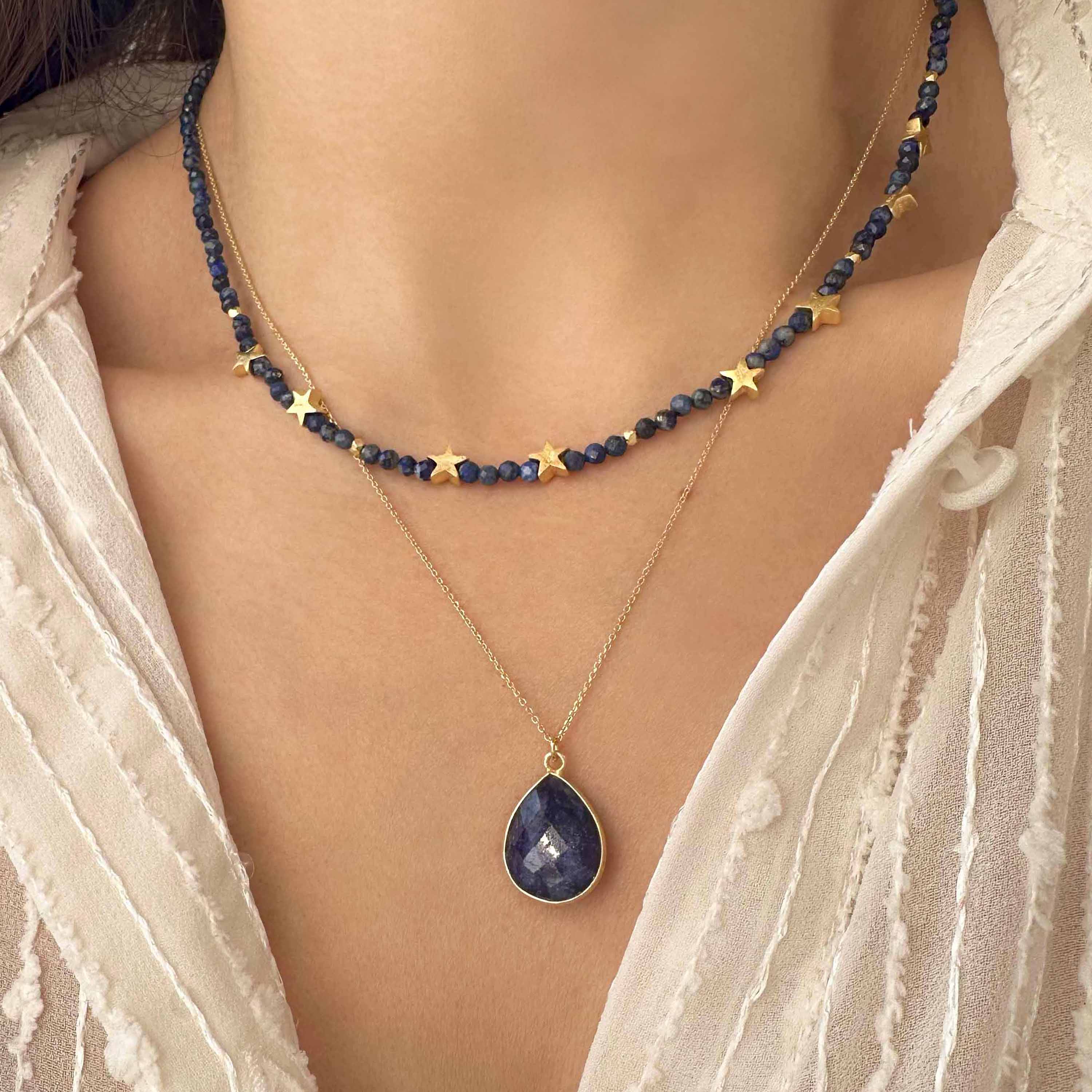 Blue Sapphire gemstone Necklace