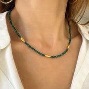 Malachite choker necklace. Silver 925