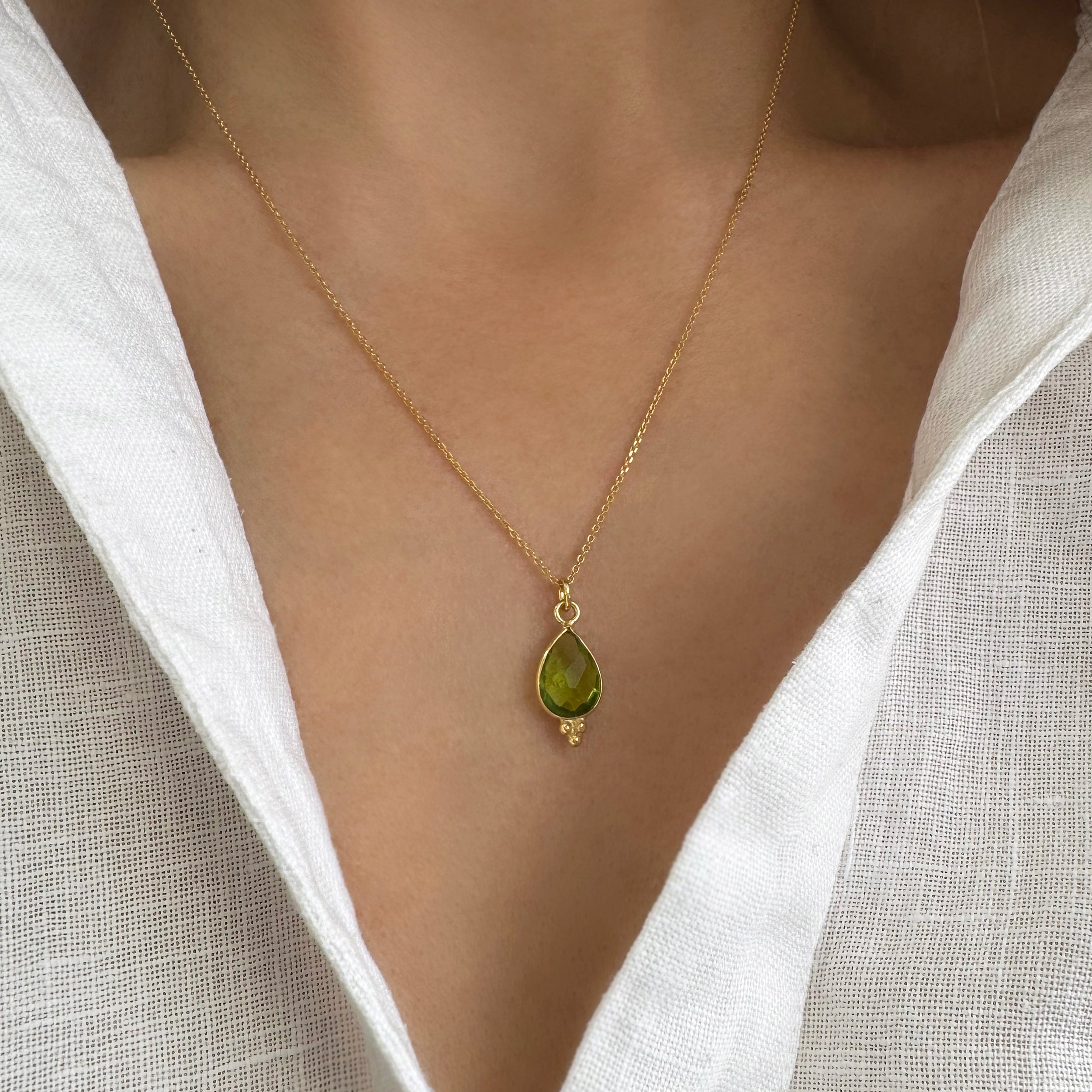 Peridot Necklace - August Birthstone