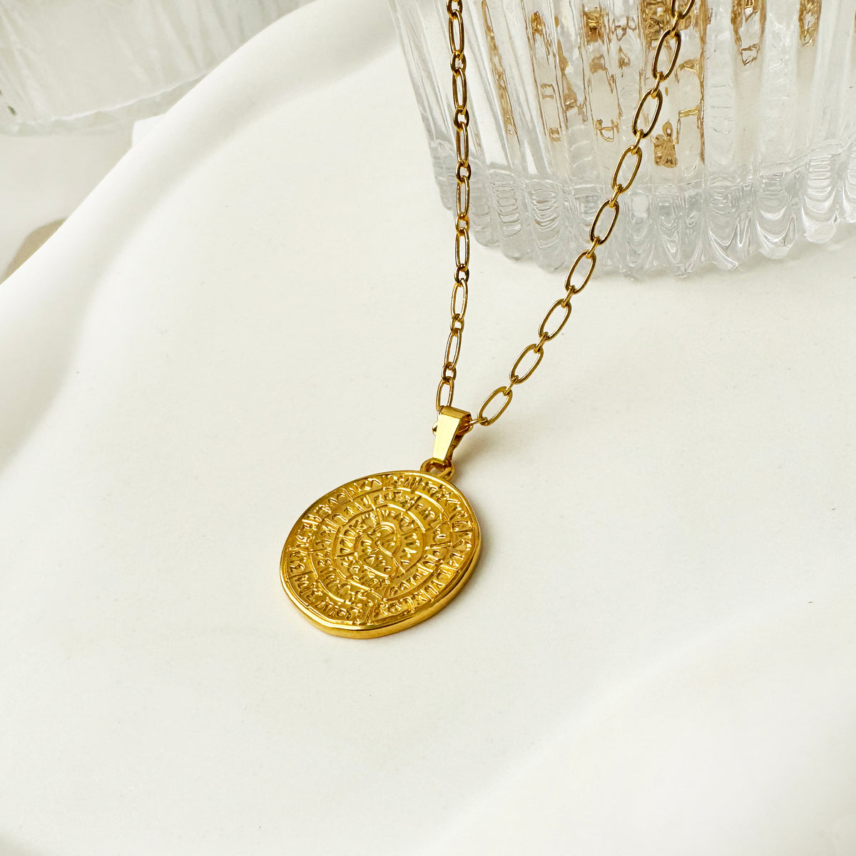 Phaistos Disc Medallion Necklace