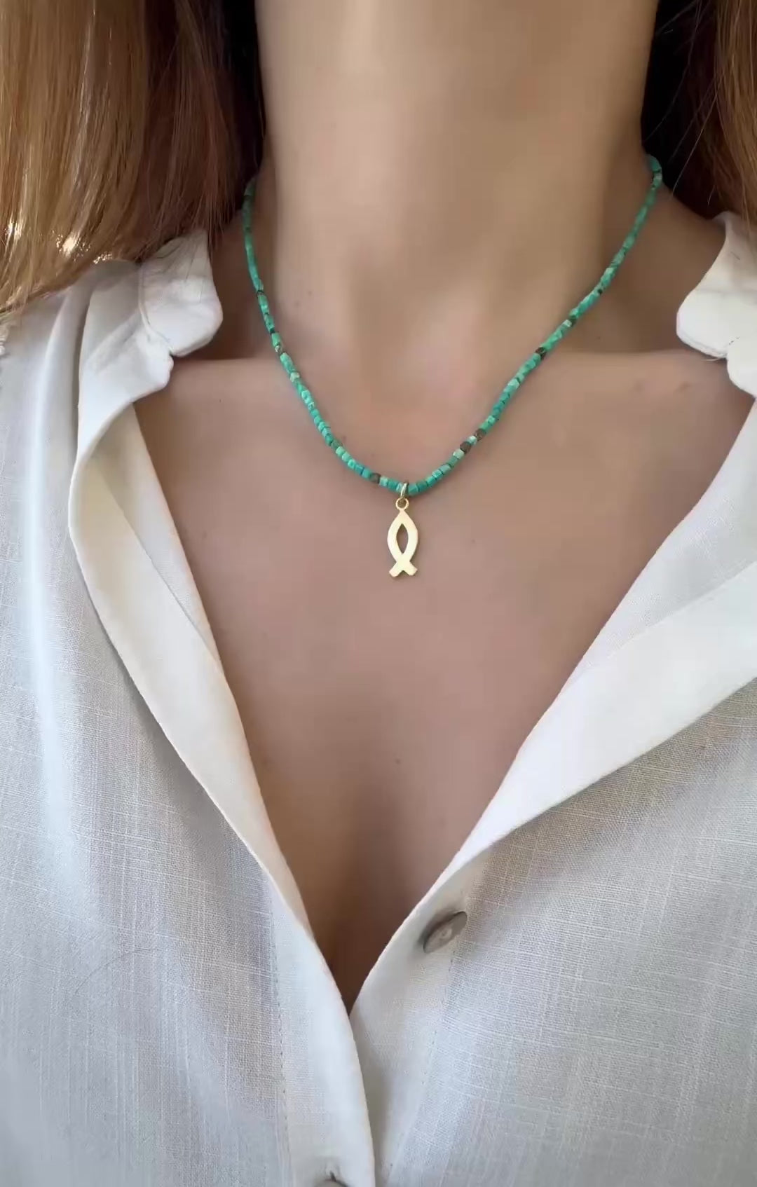 Load video: Fish necklace! Silver 925