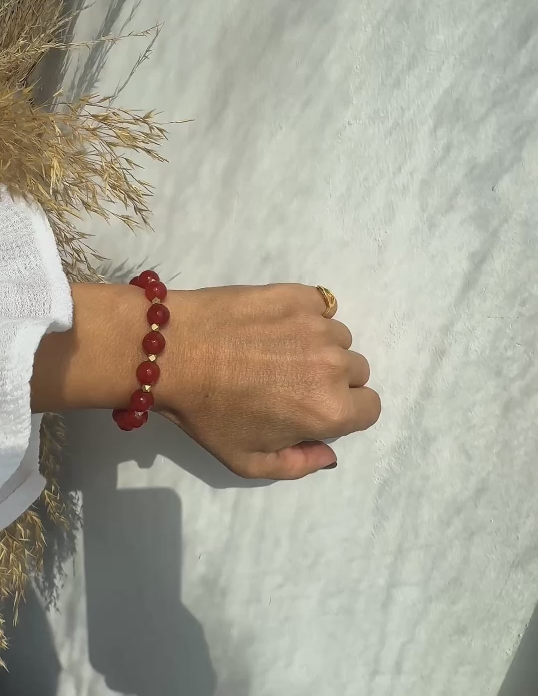 Load video: Carnelian Gemstone  bracelet