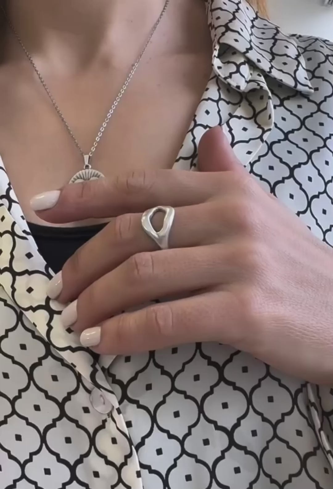 Load video: Asymmetric Silver Ring